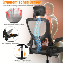 Ergonomische Bureaustoel -  Office Chair - Gamestoel - Volwassenen - Zwart - Ernsthaag •