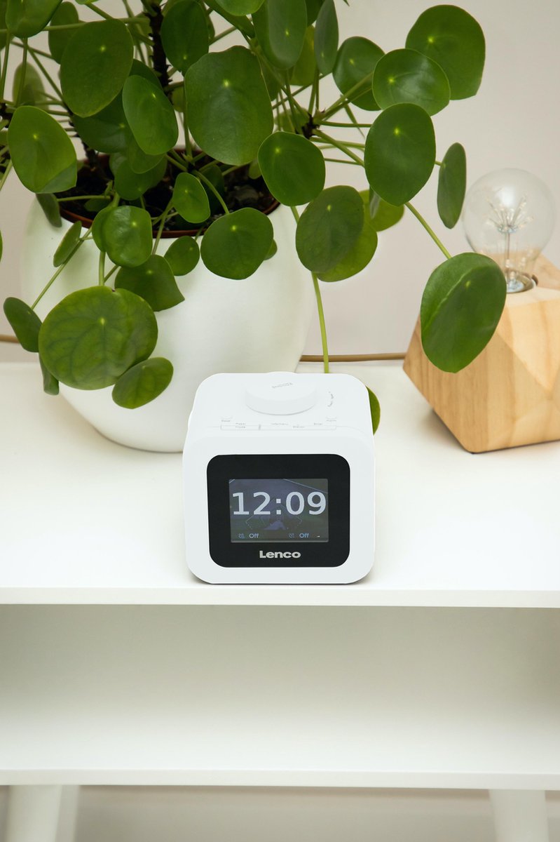 Lenco CR-620WH - Wekkerradio met DAB - Alarmfunctie - Wit