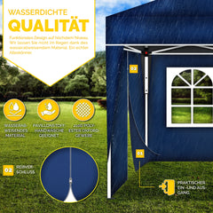 Tillvex® Partytent - 3x6m - Paviljoen - Easy Up - Blauw