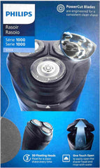 Philips SHAVER 1000 Serie S1134/00 Elektrisch droogscheerapparaat, roterend scheerapparaat, blauw, PowerCut-messysteem, knoppen, elke 2 jaar vervangen door SH30, 2 jaar garantie