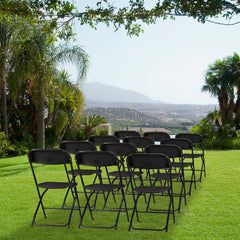 Klapstoelen - Vouwstoelen - Set van 4 - Eettafelstoelen - Zwart - AUTOFOREVER