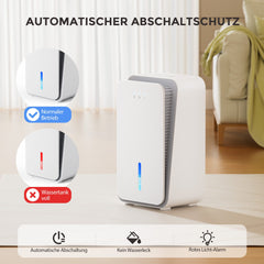 Luchtontvochtiger - Dehumidifier - Slaapkamer & Badkamer - Wit - Teendow