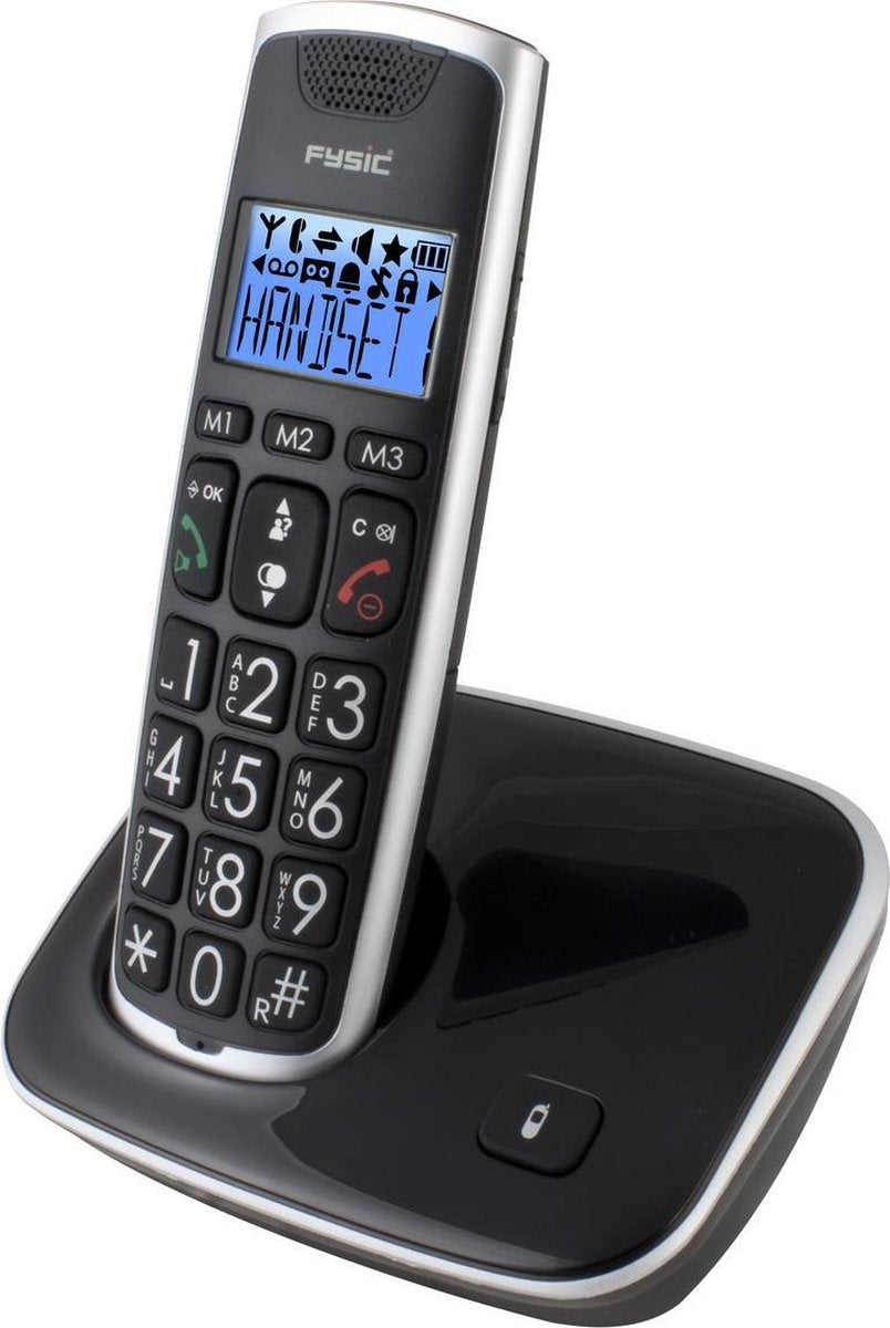 Huistelefoon senioren - Senioren telefoon - Vaste lijn - Zwart - Fysic FX-6000 •