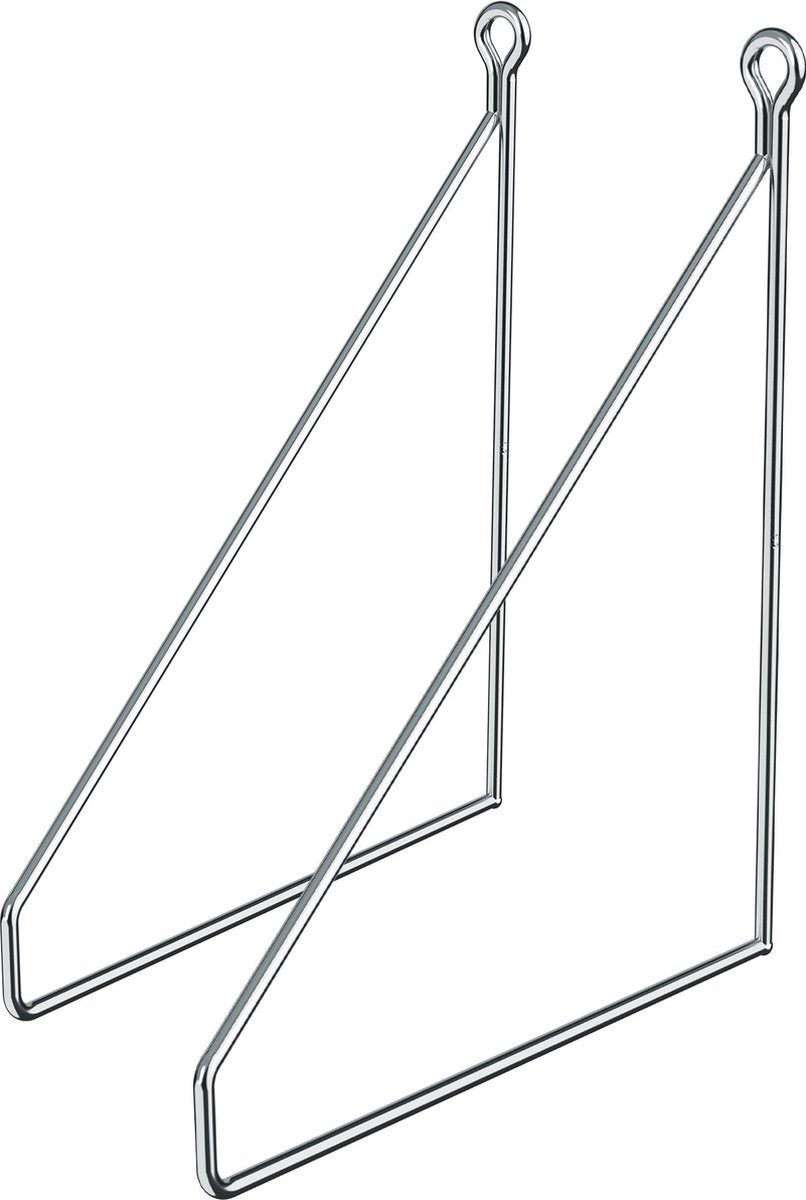 Plankdrager - Metaal - Set van 2 - 20x25 cm - Zilver - ML-Design