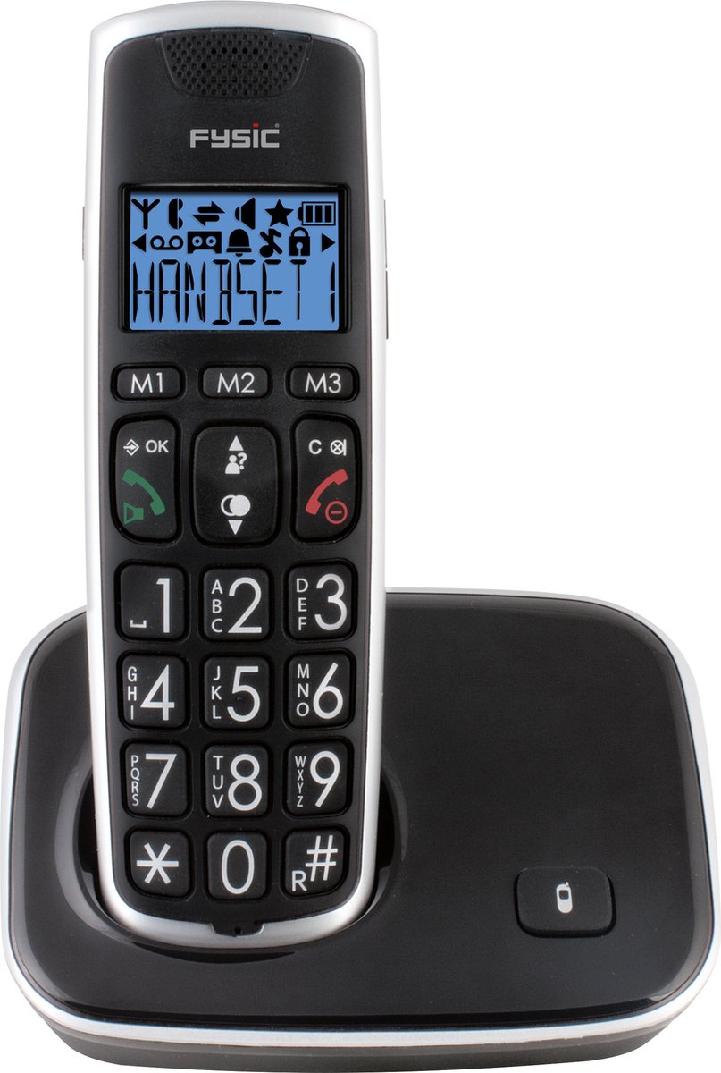 Huistelefoon senioren - Senioren telefoon - Vaste lijn - Zwart - Fysic FX-6000 •