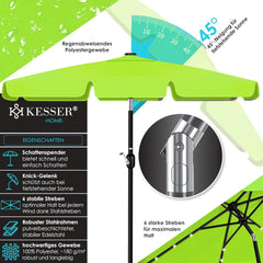 KESSER® Parasol LED Solar - Verstelbaar - Buigbaar - Groen