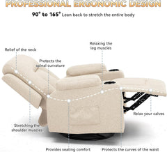 Fauteuil met armleuning - Relaxfauteuil - Relaxstoel - Elektrisch - Beige - COMHOMA
