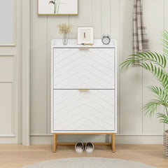 UEV Schoenenkast met 2 kleppen, smal, schoenenkast voor hal en woonkamer, schoenenkast met kantelbeveiliging, verstelbare scheidingswanden voor verschillende soorten schoenen, 50 x 24 x 103,5 cm