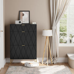 UEV Schoenenkast met 2 kleppen, 80 x 24 x 120 cm voor 16 paar schoenen met 1 lade, schoenenkast zwart, schoenenkast smal, kast hal, schoenenkast in de hal, ruimtebesparend