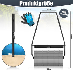 KESSER® Gazonwals, metaal, te vullen met water of zand, met 48 liter inhoud en 60 cm breed, inclusief 5 x spikes en handschoenen, handwals, gazonroller, akkerwals, in antraciet