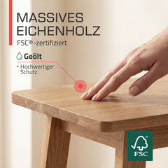 bomoe Houten bank FSC® eikenhout massief geolied zitbank tot 250 kg hal