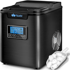 IJsblokjesmachine – 12kg/24 uur – IJsmachine - IJsblokjesmaker - Zwart - Tillvex®