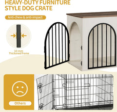 Hzuaneri Meubels voor hondenkooi, boogdeur, moderne hondenbox indoor voor honden, bijzettafel, hondenkooi, zeer belastbaar, 100 x 60 x 63 cm