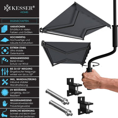 KESSER® Luifel - Zonnescherm - 250x200cm - Antraciet