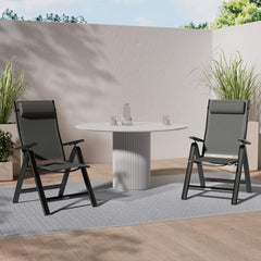 Tuinstoelen verstelbaar - Ligstoel - Set van 2 - Antraciet - KESSER®