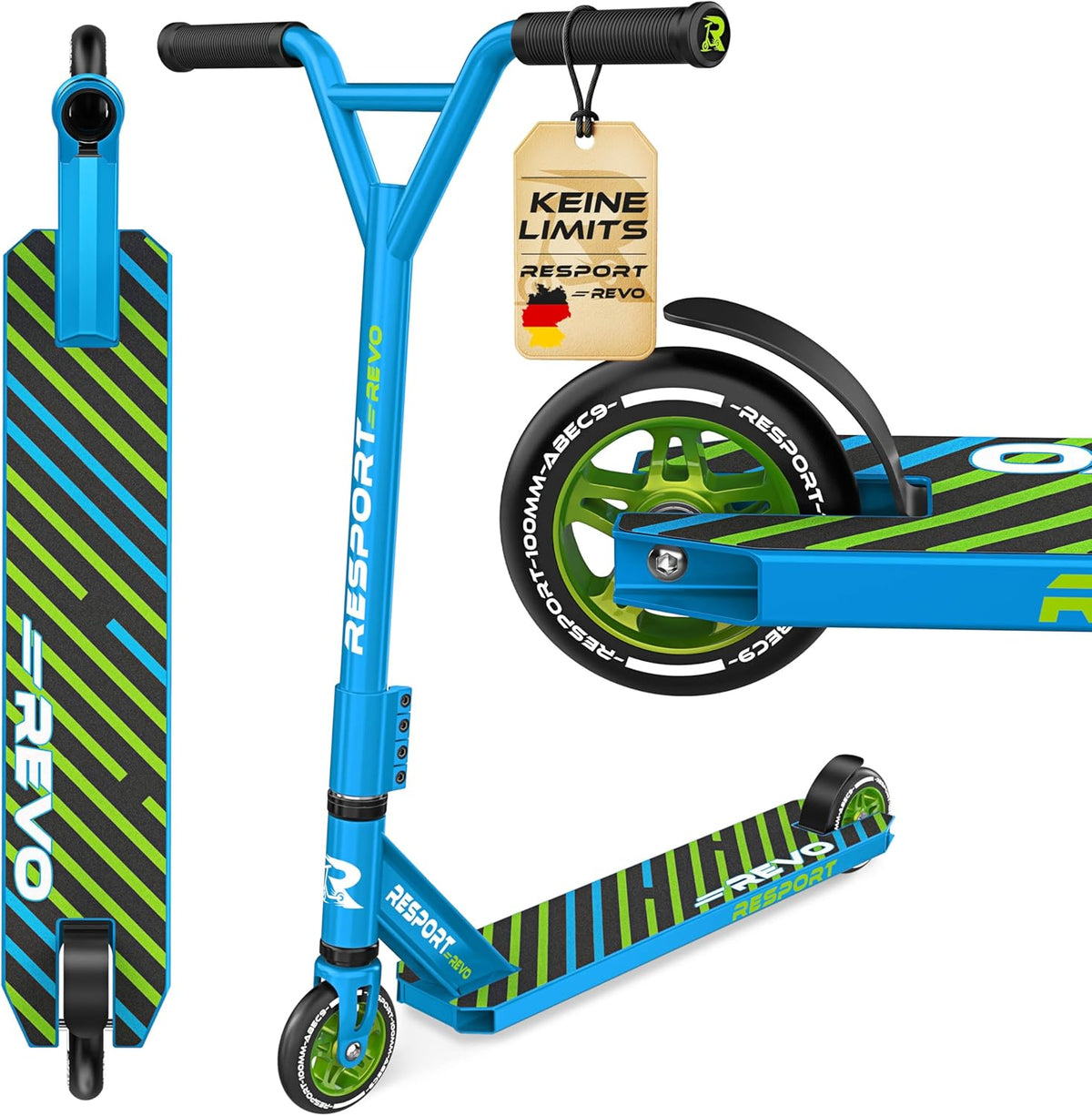 Stuntstep - Voor kinderen en volwassenen - Vouwbaar - Blauw - RE:SPORT