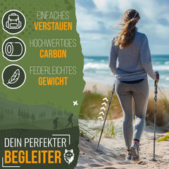KESSER® Nordic Walking stokken - Wandelstokken - Zwart