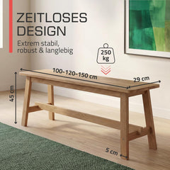 bomoe Houten bank FSC® eikenhout massief geolied zitbank tot 250 kg hal