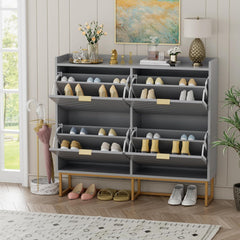 Schoenenkast - Schoenenrek - 103,5x100x24 cm - Grijs - UEV