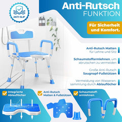 KESSER® Douchekruk - Douchestoel - Verstelbaar - Antislip - Blauw