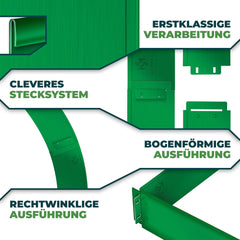 KESSER® Gazonrand - Tuinrand - 5 stuks - 100x14cm - Groen
