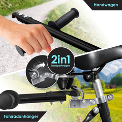 KESSER® Fietsaanhanger - Transportaanhanger - Max. 60kg - Zwart