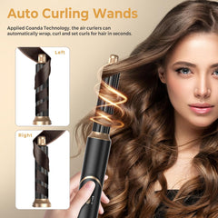 Krultang 5 in 1 - Airstyler - Fohnborstel - Met accessoireset - Zwart - UKLISS