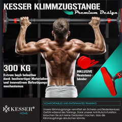 KESSER® Optrekstang - Pull-up bar - Zonder schroeven - 68-106 cm - Zwart