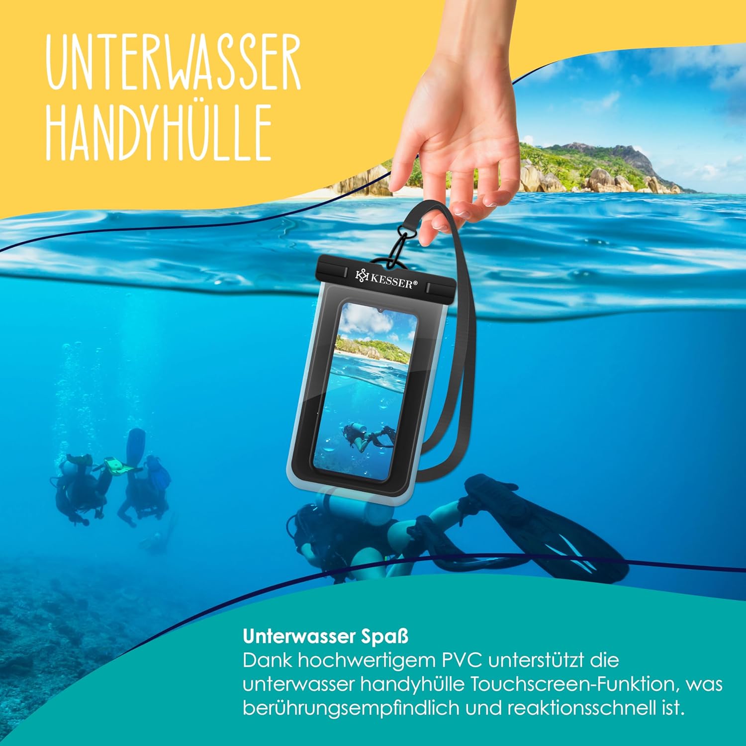 KESSER® Opvouwbare strandmatten - Ligstoel - Set van 2 - Zwart