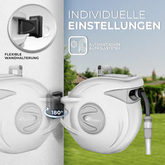 Wandslangenbox - Tuinslanghaspel - Tuinslang met haspel - 30 meter - Grijs