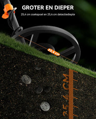 Metaaldetector voor volwassenen - LCD Scherm - Oranje - SUNPOW