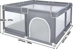 Grondbox - Baby box - Kinderbox - Babybox - Speelbox - 127x127 cm - Grijs- Froadp