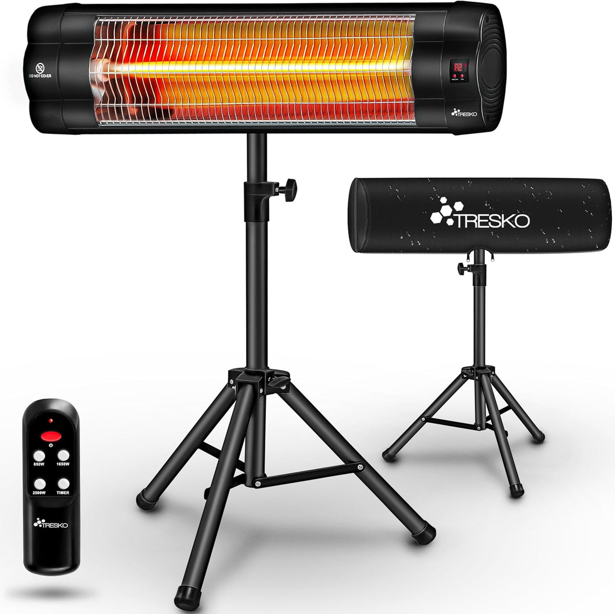 Infrarood Verwarming - Terrasverwarmer - Elektrisch - Heater - Zwart - TRESKO®