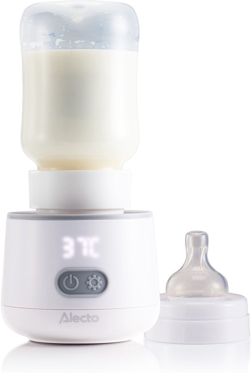 Alecto Flessenwarmer - Draagbare Baby Flessenwarmer voor Onderweg en Thuis - Geschikt voor vrijwel alle Babyflessen - Draadloos - BW1000 - Wit •