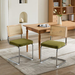 Eetkamerstoelen - Set van 2 - Met Rugleuning - Fluweel - Groen
