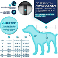 TRESKO® Hondenjas voor de winter, met reflectoren, incl. 15 stuks, poepzakken + dispenser, waterdichte hondenjas met harnas, gevoerd hondenvest (M, zwart)