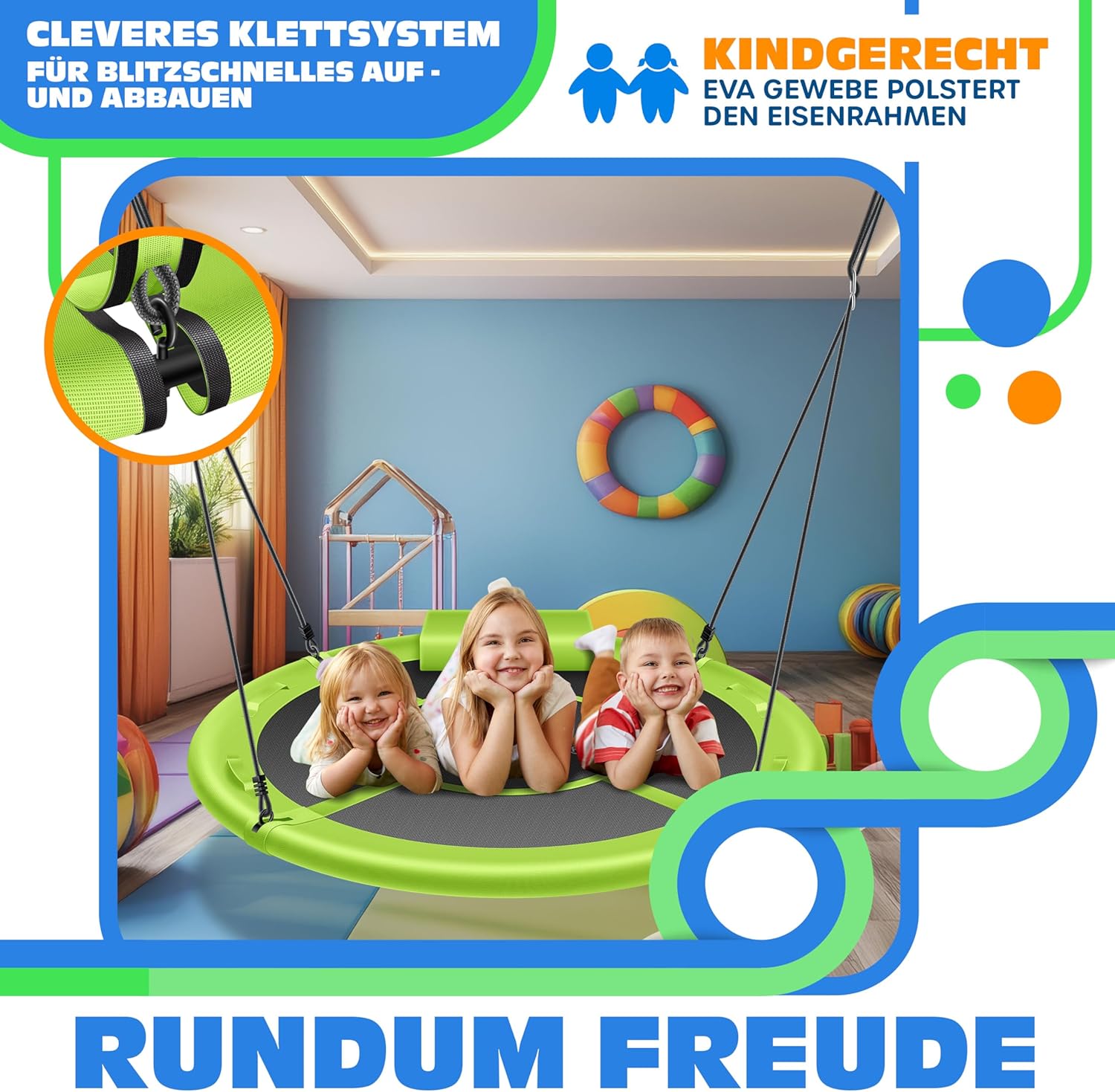 KESSER® Hangschommel - Nestschommel - Ø120cm - Groen