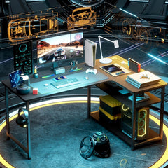 Gaming bureau - Gaming desk - Hoekbureau - 120x80 cm - Zwart - GTPLAYER