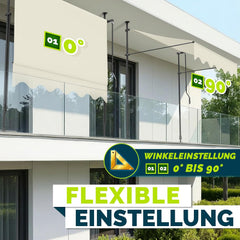 Klemluifel - Balkon luifel - Verticale luifel - 200 cm - Beige - Tillvex®