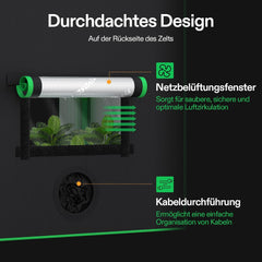 VIVOSUN Growtent, klein, 50 x 36 x 54 cm, mini-kweektent met zeer reflecterend Mylar, verzegeld bodemdesign, ventilatievenster en kabeldoorvoergat voor hydrocultuur van Aerogarden