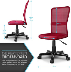 Ergonomische Bureaustoel - Verstelbaar - Rood - TRESKO