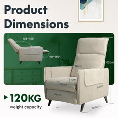 Fauteuil met armleuning - Relaxfauteuil - Relaxstoel - Beige - FLEXISPOT