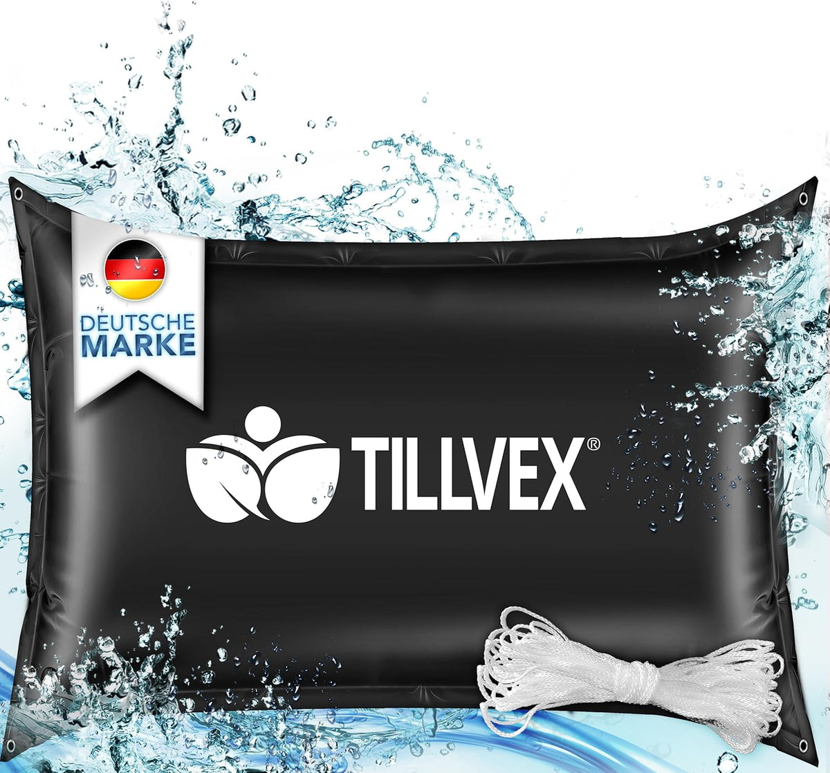 Tillvex® Zwembadkussen - 200x240cm - Zwembadafdekking - Waterdicht - Zwart