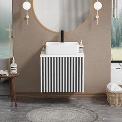 UEV Wastafelonderkast voor gastentoilet, kleine badkamer, wastafel, 61 cm, badkamerkast, badkamerkast, wastafelonderkast hangend, wastafel voldoende opbergruimte ruimtebesparend, wit