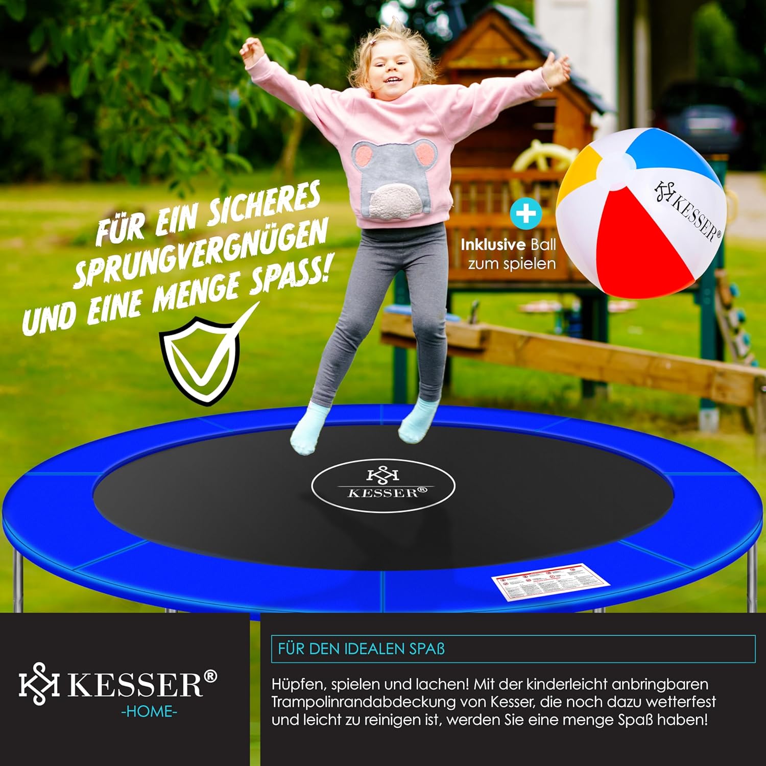 KESSER® Trampoline Randafdekking - Rand - Ø244cm - Blauw