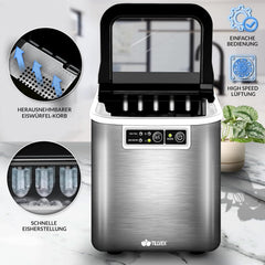 IJsblokjesmachine – 12kg/24 uur – IJsmachine - IJsblokjesmaker - Zilver - Tillex® •