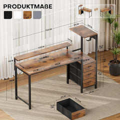 Gaming bureau - Gaming desk - Gaming tafel - 152x50 cm - Bruin - HLONONE