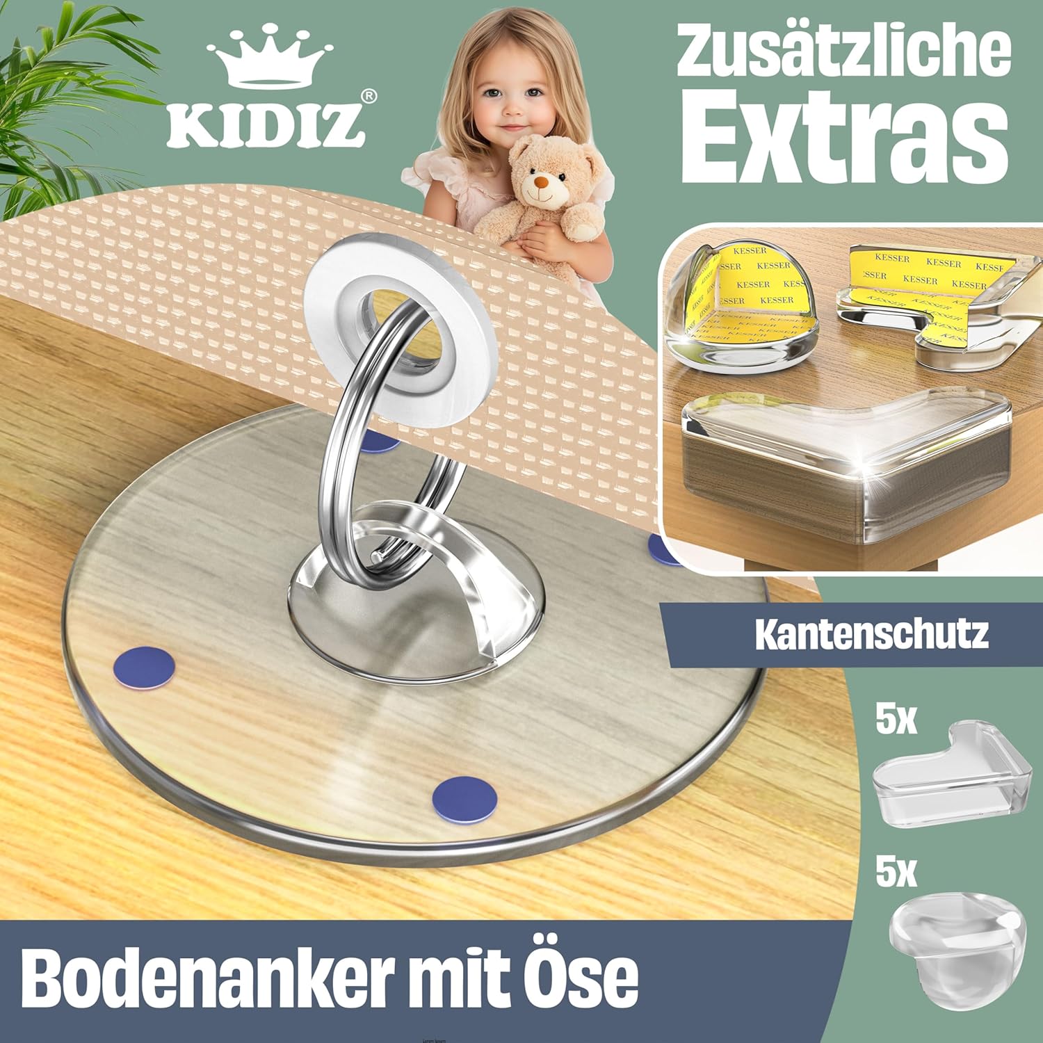 KIDIZ® Verstelbaar Traphekje - Veiligheidshekje - tot 180cm - Beige