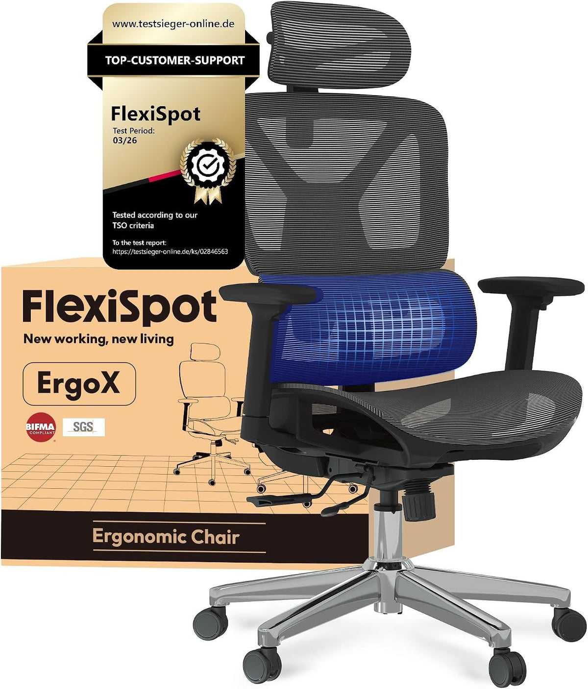 Ergonomische Bureaustoel -  Office Chair - Gamestoel - Volwassenen - Donkergrijs - C7DG LITE - FLEXISPOT
