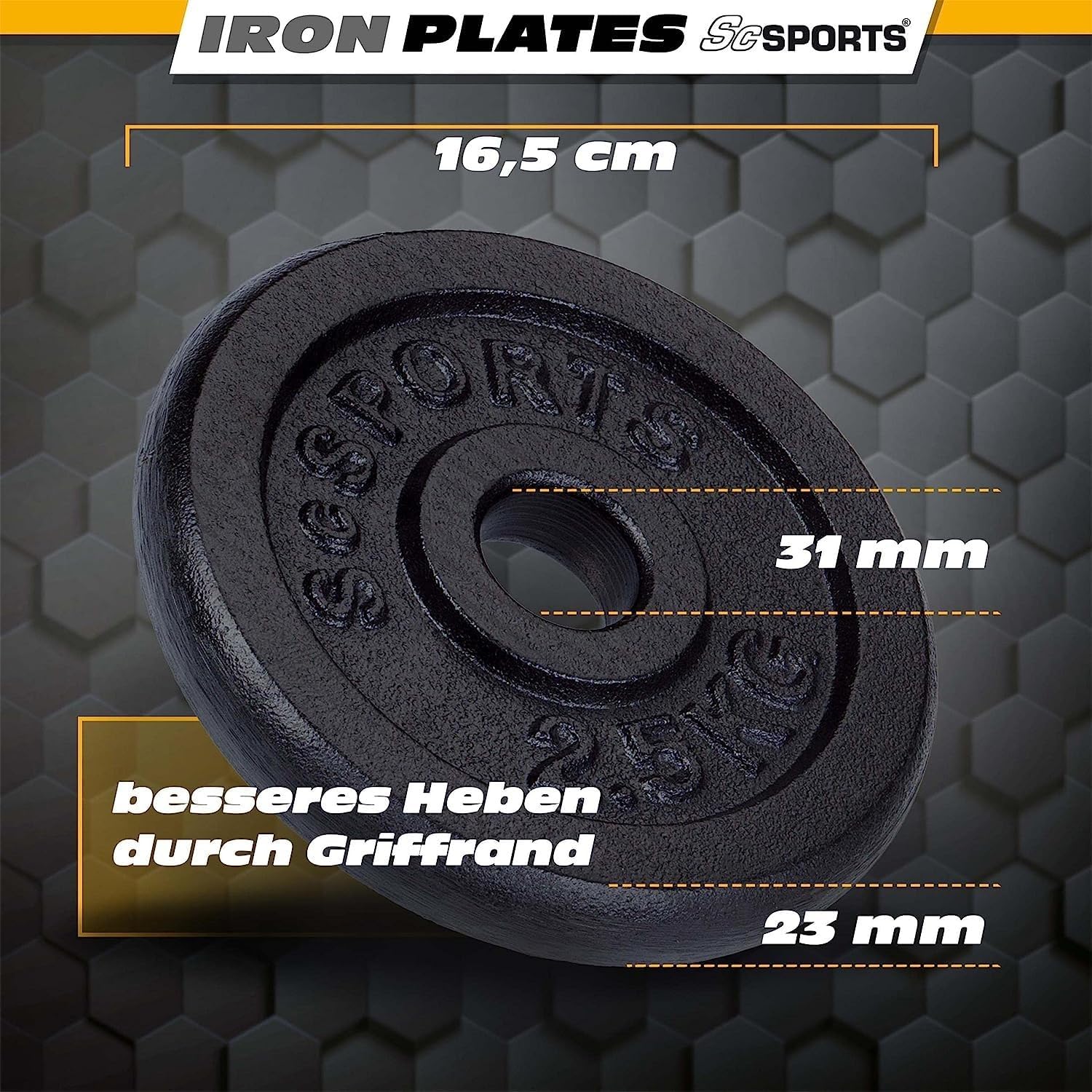 Halterschijven - Halter gewichten - 30 mm - 2x2.5 kg - Gietijzer - ScSPORTS®